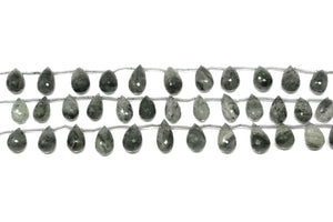 Moss Aquamarine Faceted Tear Drops, 7x13-8x16 mm, Rich Color, Aquamarine Gemstone Beads, (MAQ-TR-7x13-8x16)(323)