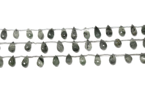 Moss Aquamarine Faceted Tear Drops, 7x10-7x14 mm, Rich Color, Aquamarine Gemstone Beads, (MAQ-TR-7x10-7x14)(324)