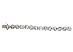 Pave Diamond & Rosecut Link Bracelet, 925 Sterling Silver Bracelet, (DBG-28)