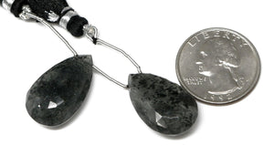 Moss Aquamarine Faceted Pear Drops, 15x26 mm, Rich Color, Aquamarine Gemstone Beads, (MAQ-PR-15x26)(326)