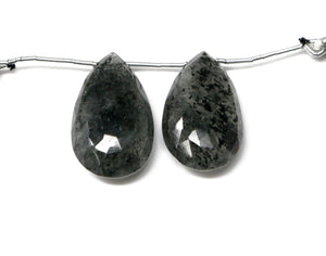 Moss Aquamarine Faceted Pear Drops, 18x28-19x32 mm, Rich Color, Aquamarine Gemstone Beads, (MAQ-PR-18x28-19x32)(327)