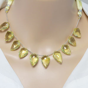 Genuine Natural Lemon Topaz Faceted Fancy Drops, 12x17-13x19 mm, Rich Color, (LTZ-FCY-12x17-13x19)(328)