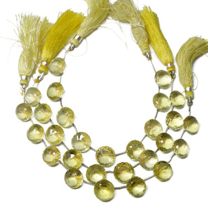 Genuine Natural Lemon Topaz Faceted Onion Drops, 11-13 mm, Rich Color, (LTZ-ON-11-13)(329)