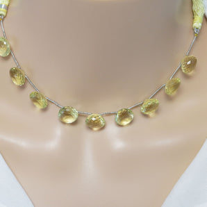 Genuine Natural Lemon Topaz Faceted Onion Drops, 11-13 mm, Rich Color, (LTZ-ON-11-13)(329)