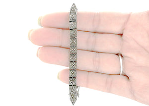 Pave Diamond Square Chain Link Bracelet, 925 Sterling Silver Bracelet, (DBG-37)