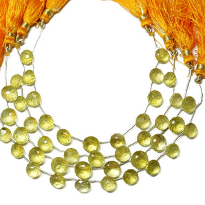 Genuine Natural Lemon Topaz Faceted Onion Drops, 11-13 mm, Rich Color, (LTZ-ON-7-9)(330)