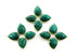 Gold Plated Faceted Dyed Emerald Fancy Flower pendant, 45X42 mm, (FLR-1111)