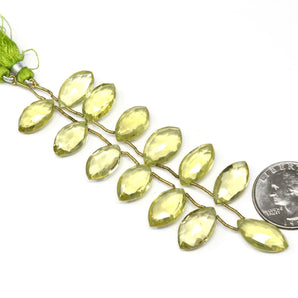 Genuine Natural Lemon Topaz Faceted Marquise Drops , 9x14-10-16 mm, Rich Color, (LTZ-MAR-9x14-10-16)(337)