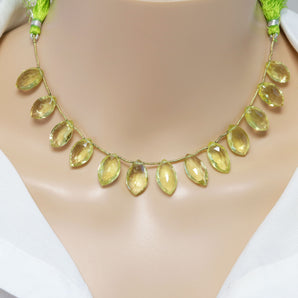 Genuine Natural Lemon Topaz Faceted Marquise Drops , 9x14-10-16 mm, Rich Color, (LTZ-MAR-9x14-10-16)(337)
