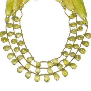Genuine Natural Lemon Topaz Faceted Tear Drops, 6x9-7x11 mm, Rich Color, (LTZ-TR-6x9-7x11)(338)