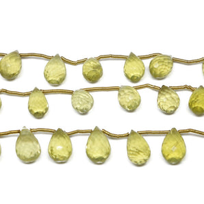 Genuine Natural Lemon Topaz Faceted Tear Drops, 6x9-7x11 mm, Rich Color, (LTZ-TR-6x9-7x11)(338)