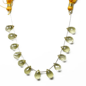 Genuine Natural Lemon Topaz Faceted Tear Drops, 7x10-7x12 mm, Rich Color, (LTZ-TR-7x10-7x12)(339)