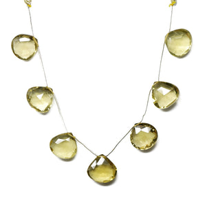 Genuine Natural Lemon Topaz Faceted Heart Drops, 17-18 mm, Rich Color, (LTZ-HRT-17-18)(342)
