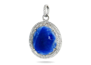 Pave Diamond & Blue Sapphire Pendant, (DGM-8018)