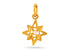Sterling Silver Vermeil Artisan Eight Point Star Pendant w/ White Sapphire, (AF-470)