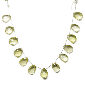 Genuine Natural Lemon Topaz Faceted Pear Drops, 10x13 mm, Rich Color, (LTZ-PR-10x13)(347)