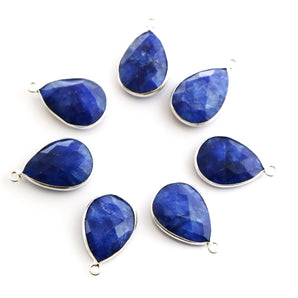 Silver Lapis Faceted Pear Bezel, 14X18 mm, (SSBZC-9022) - Beadspoint