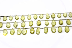 Genuine Natural Lemon Topaz Faceted Pear Drops, 7x11-8x12 mm, Rich Color, (LTZ-PR-7x11-8x12)(346)