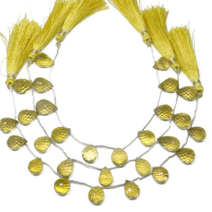 Genuine Natural Lemon Topaz Faceted Tear Drops, 9x13-10x15 mm, Rich Color, (LTZ-TR-9x13-10x15)(343)