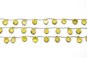 Genuine Natural Lemon Topaz Faceted Tear Drops, 9x13-10x15 mm, Rich Color, (LTZ-TR-9x13-10x15)(343)