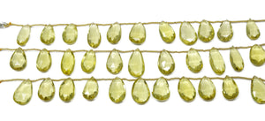Genuine Natural Lemon Topaz Faceted Pear Drops, 11x18-12x20 mm, Rich Color, (LTZ-PR-11x18-12x20)(344)