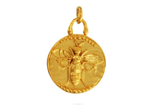 Sterling Silver Artisan Queen Bee Charm, (AF-385)