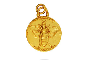 Sterling Silver Artisan Queen Bee Charm, (AF-385)
