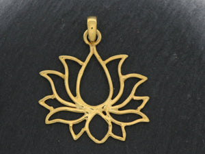Sterling Silver Artisan Lotus Charm, (AF-362) - Beadspoint