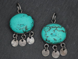 Sterling Silver Artisan Turquoise Pendant, (SP-5294) - Beadspoint