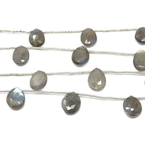 Natural Labradorite Faceted Pear Drops, 9x12 mm, Rich Blue Flash, (LAB-PR-9x12)(349)