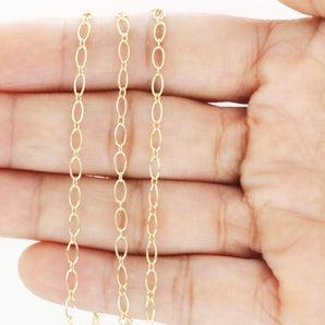 Gold Filled Long and Short Cable Chain, 5x2.5 mm, (GF-023)