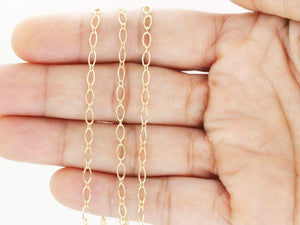 Gold Filled Long and Short Cable Chain, 5x2.5 mm, (GF-023)