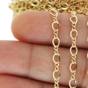 14K Gold Filled Figure 8 Cable Chain, Figure 8 Links, 5x3.5 mm, (GF-026)
