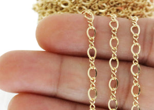 14K Gold Filled Figure 8 Cable Chain, Figure 8 Links, 5x3.5 mm, (GF-026)