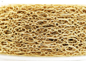14K Gold Filled Long and Short Oval Cable Chain, 7.5x3.3 mm, (GF-035)