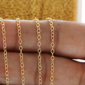 14K Gold Filled Fine Cable Chain, 2.1x1.6 mm, (GF-037)