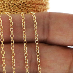 14K Gold Filled Oval Cable Chain, 2x1.9 mm Links, (GF-044)