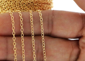 14K Gold Filled Oval Cable Chain, 2x1.9 mm Links, (GF-044)