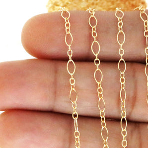 14K Gold Filled Long and Short Cable Chain, 2x1.5 mm, (GF-049)