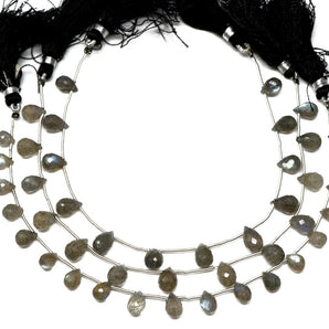 Natural Labradorite Faceted Tear Drops, 5x7-6x9 mm, Rich Blue Flash, (LAB-TR-5x7-6x9)(357)