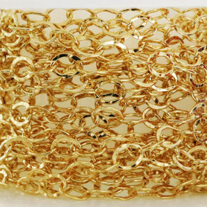 14K Gold Filled Hammered Oval Cable Chain, 5x3.5 mm, (GF-056)