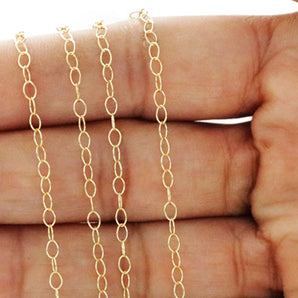 14K Gold Filled Oval Cable Chain, 3.2x2.2 mm, (GF-057)