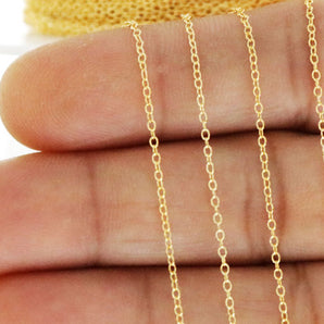 14K Gold Filled Fine Oval Cable Chain, 1.0x1.3 mm, (GF-062)