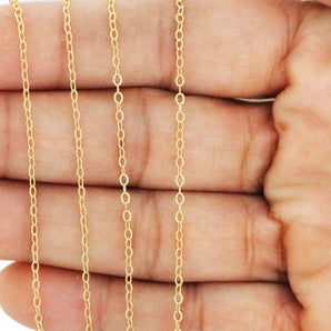 14K Gold Filled Textured Pattern Oval Cable Chain, 2x1.25 mm, (GF-066)