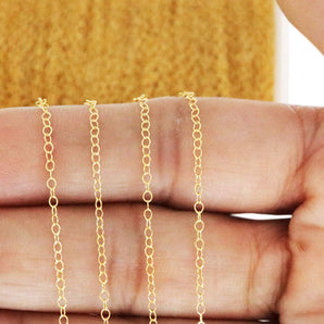 14K Gold Filled Dainty Oval Cable Chain, 2x1.4 mm, (GF-067)