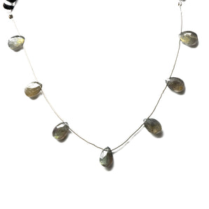 Natural Labradorite Faceted Pear Drops, 7x9-8x10 mm, Rich Blue Flash, (LAB-PR-7x9-8x10)(361)