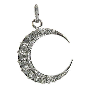 Pave Diamond Crecsent Moon Pendant, (DPM-1170)