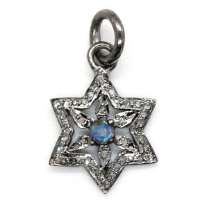 Pave Diamond Star Charm w/ Rainbow (DCH-79) - Beadspoint