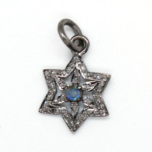 Pave Diamond Star Charm w/ Rainbow (DCH-79) - Beadspoint