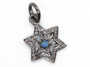 Pave Diamond Star Charm w/ Rainbow (DCH-79) - Beadspoint